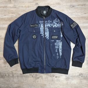 Affliction jacket size 2xl XXL 2x Invictus navy